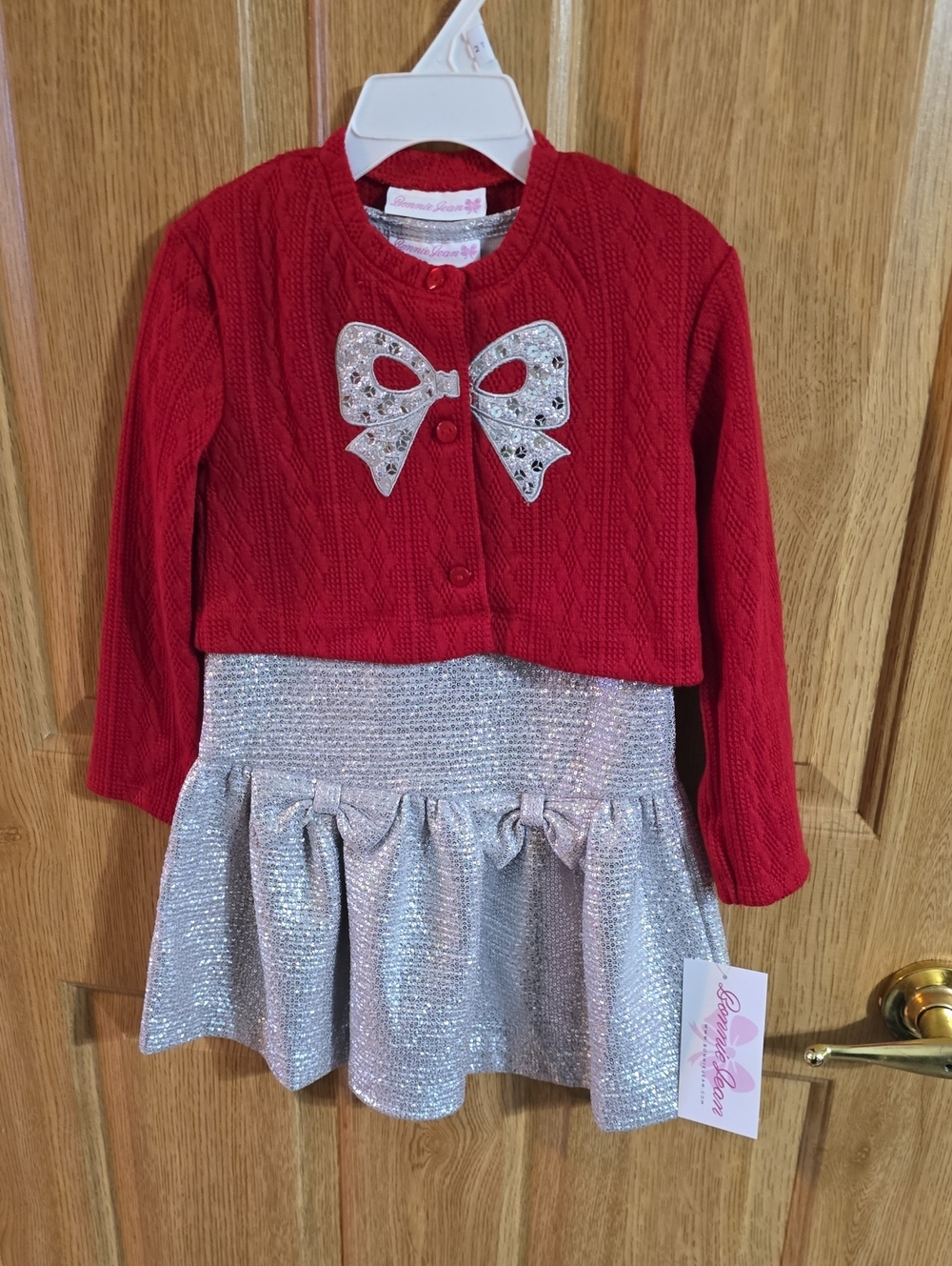 Bonnie Jean Silver Sequin 2-Piece Garment (3/3T)